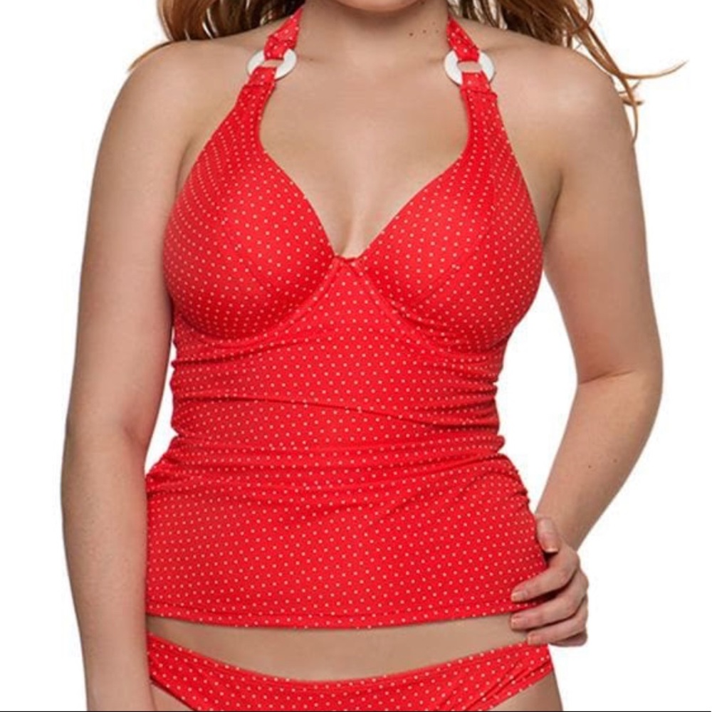 NWT Underwire Tankini Top 32F Flattering Fit